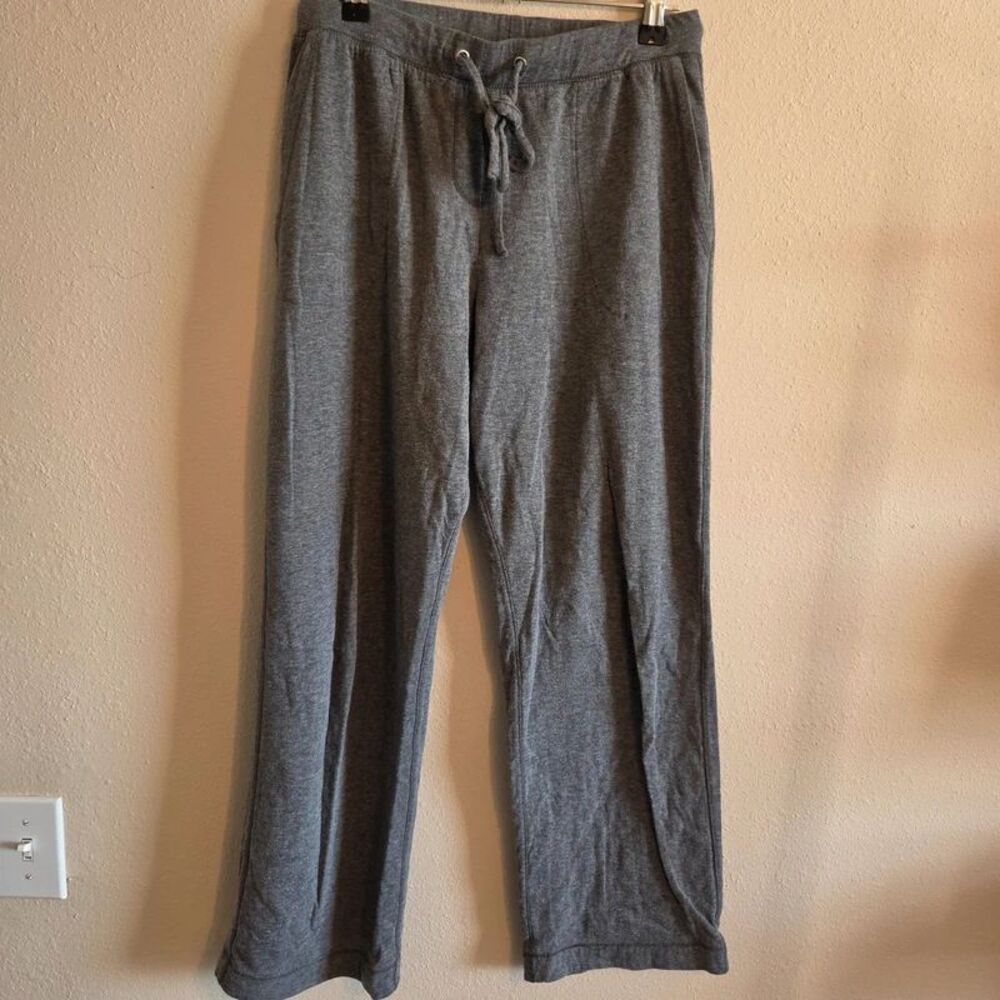 Liz Claiborne Women's Small Gray Knit Drawstring Straight Leg Pants